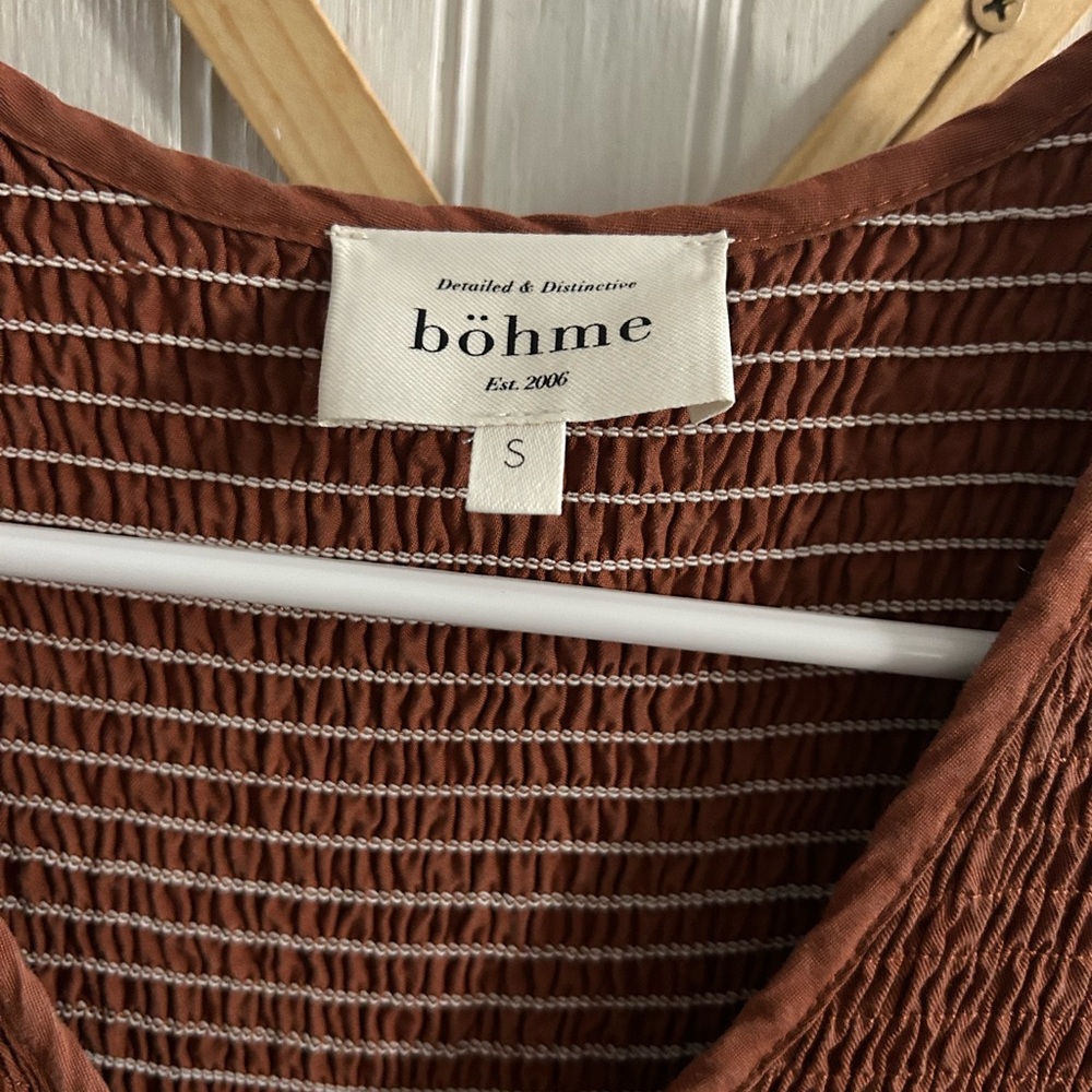 Böhme terra-cotta midi dress